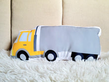 Load image into Gallery viewer, Semi Truck Throw Pillow, Trailer Truck Kids Room Decor, Boys Room Decor