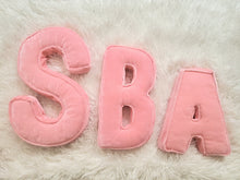 Load image into Gallery viewer, Pink Velvet Letter, Fabric LetterFor Nursery, Wall Decor, Alphabet Letter Decor, Nursery Monogram, Letter Cushion
