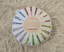 Load image into Gallery viewer, Wheel of Choice Pillow, Choice Wheel, Therapist Gift, Counselling School Office Decor, Therapist Tool, Therapist Gift