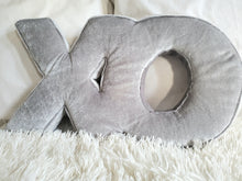 Load image into Gallery viewer, XO Decorative Pillow, Letter Pillow Decor, Unique Throw Pillow, Letter Cushion, Child Gift, Teen Gift,