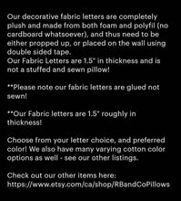 Load image into Gallery viewer, Navy Blue Velvet Letter Wall Decor, Alphabet Letter Decor, Nursery Monogram, Letter Cushion, Letter Shaped Throw Pillow