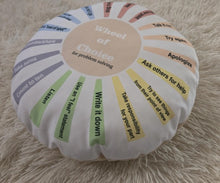 Load image into Gallery viewer, Wheel of Choice Pillow, Choice Wheel, Therapist Gift, Counselling School Office Decor, Therapist Tool, Therapist Gift
