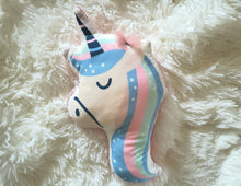 Load image into Gallery viewer, Plush Unicorn Decorative Throw Pillow, Kids Accent Cushion, Nursery Decor