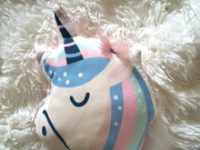 Load image into Gallery viewer, Plush Unicorn Decorative Throw Pillow, Kids Accent Cushion, Nursery Decor