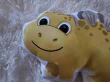 Load image into Gallery viewer, Soft Stuffed Dinosaur Pillow Toy, Plush Dinosaur, Green, Yellow