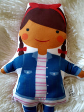 Load image into Gallery viewer, RB & Co. African American Plush Soft Doll, Black Plush Doll, Fabric Doll, Pillow Toy Doll