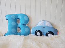 Load image into Gallery viewer, Nursery Car Throw Pillow, Car Plush Toy, Car Baby Room Decor, Kids Car Decor