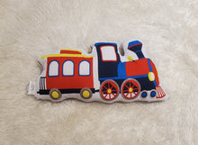 Load image into Gallery viewer, Train Decorative Kids Pillow, Train Sleep Toddler Name Pillow, PERSONALIZED Toddler Sleep Pillow, Boys Room Decor