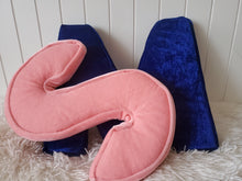 Load image into Gallery viewer, Velvet Letter Pillow, Alphabet Letter 14", Nursery Monogram Pillow, Letter Cushion, Child Gift, Teen Gift, Kids Room Decor