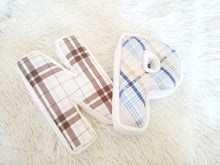 Load image into Gallery viewer, Plaid Fabric Letter Nursery Decor, Monogram Pillow,  Fabric Letter, Personalized Kids Decor