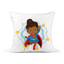 Load image into Gallery viewer, RB & Co. Cute Super Hero Girl 16x16 Accent Pillow Cushion Kids Room Decorative Decor