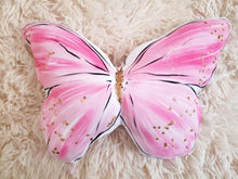 Load image into Gallery viewer, Pink Gold Butterfly Pillows, Kids Room Decor, Teen Room Decor, Butterfly Gift, Wall Decor