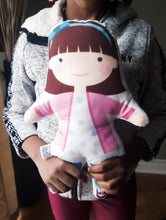 Load image into Gallery viewer, Plush Soft Doll, Handmade Fabric Plush Doll, Toddler Gift, Pillow Toy Doll