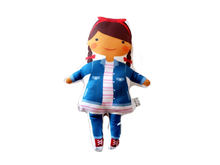 Load image into Gallery viewer, RB & Co. African American Plush Soft Doll, Black Plush Doll, Fabric Doll, Pillow Toy Doll