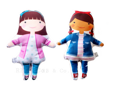 Load image into Gallery viewer, RB & Co. African American Plush Soft Doll, Black Plush Doll, Fabric Doll, Pillow Toy Doll