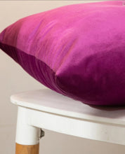 Load image into Gallery viewer, Magenta Solid Velvet Cushion Cover Decorative Pillow Set of 2 | 18x18| RB & Co. 2-Pack