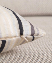 Load image into Gallery viewer, RB & Co. Gray Ivory Striped Textured Decorative Accent Pillow 18x18