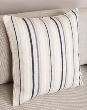 Load image into Gallery viewer, RB & Co. Gray Ivory Striped Textured Decorative Accent Pillow 18x18