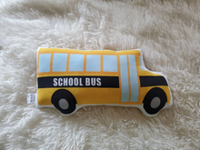 Load image into Gallery viewer, Schoolbus Decorative Pillow, Schoolbus Classroom Pillow Decor, Schoolbus Kids Room Decor, Boys Room Decor