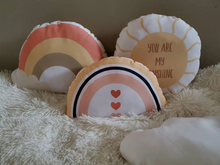 Load image into Gallery viewer, Rainbow Cloud Pillow Set, Personalized Nursery Pillow Set, Rainbow Baby, Gender Neutral Rainbow Nursery Decor, Baby Room Decor,