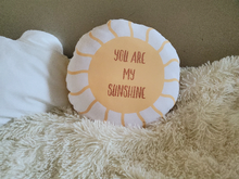 Load image into Gallery viewer, You Are My Sunshine Sun Shaped Pillow, Sun Nursery Decor, Sun Kids Throw Cushion
