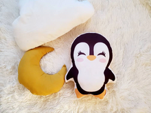 Load image into Gallery viewer, Penguin Pillow, Penguin Kids Room Decor Pillow, Penguin Soft Plushie Pillow, Gender Neutral Kida Room Decor