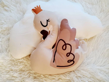 Load image into Gallery viewer, Swan Decorative Pillow, Swan Nursery Decor, Swan Kids Room Decor, Gender Neutral Baby Room Decor
