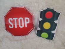 Load image into Gallery viewer, Stop Sign Pillow, Traffic Light Pillow, Boys Room Decor, Cute Pillow Decor