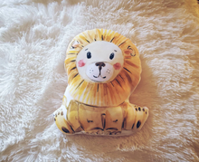 Load image into Gallery viewer, Lion Shaped Nursery Pillow, Nursery Decor, Neutral Baby Room Decor, Jungle Stuffed Animal Decor