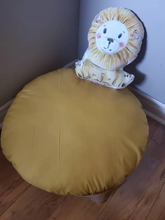 Load image into Gallery viewer, Lion Shaped Nursery Pillow, Nursery Decor, Neutral Baby Room Decor, Jungle Stuffed Animal Decor