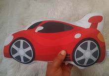 Load image into Gallery viewer, Sports Car Throw Pillow, Toddler Car Pillow, Toddler Room Decor