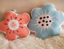 Load image into Gallery viewer, Pink Peach Boho Flower Pillow, Flower Pillow, Girls Decor, Flower Decor, Kids Decor