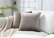 Load image into Gallery viewer, Pair of Solid Velvet Cushion Cover Decorative Pillow | 18x18| RB & Co.