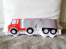 Load image into Gallery viewer, Semi Truck Throw Pillow, Trailer Truck Kids Room Decor, Boys Room Decor