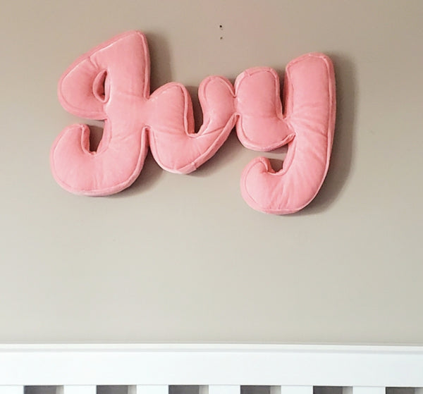 Custom Plush Name Wall Pillow,  Name Sign Letters For Wall, Plush Letters For Nursery Wall, Plush Fabric Name Sign For Wall
