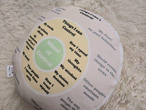 Circle of Control Pillow, Control Wheel, Therapist Gift, Counselling School Office Decor, Therapist Tool, Therapist Gift
