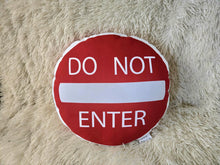Load image into Gallery viewer, Do Not Enter Sign Pillow, Stop Sign Pillow, Boys Room Decor, Cute Pillow Decor
