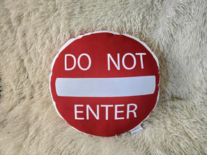 Do Not Enter Sign Pillow, Stop Sign Pillow, Boys Room Decor, Cute Pillow Decor
