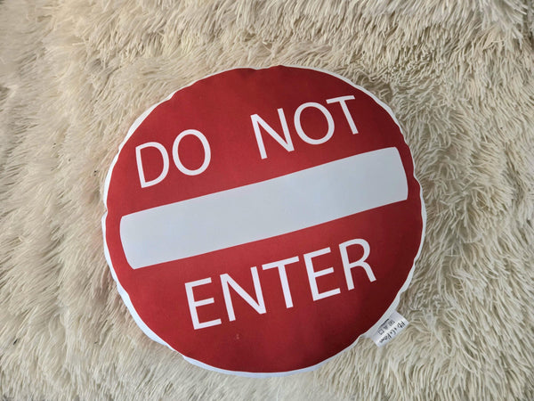 Do Not Enter Sign Pillow, Stop Sign Pillow, Boys Room Decor, Cute Pillow Decor