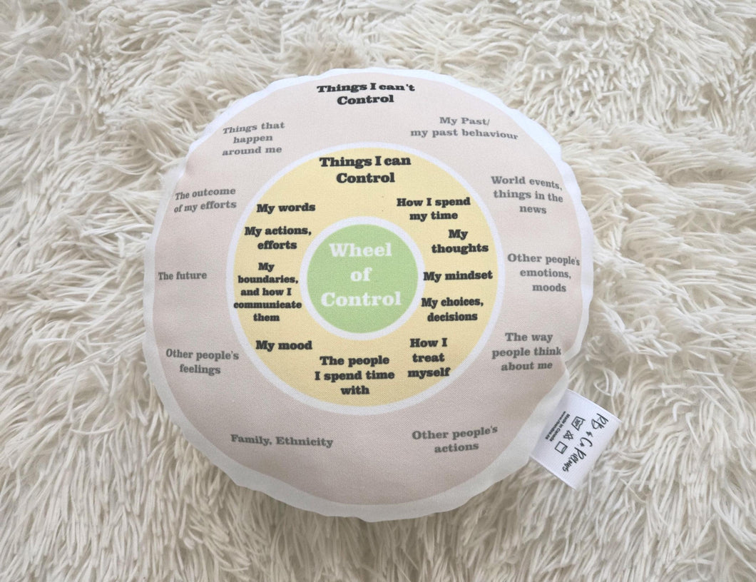 Circle of Control Pillow, Control Wheel, Therapist Gift, Counselling School Office Decor, Therapist Tool, Therapist Gift