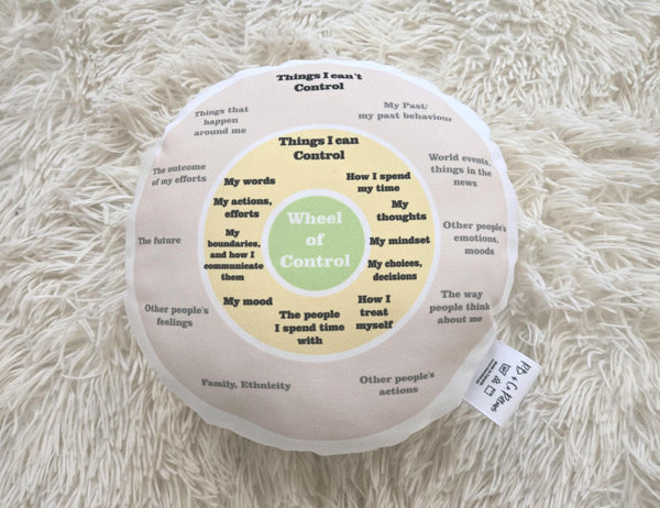 Circle of Control Pillow, Control Wheel, Therapist Gift, Counselling School Office Decor, Therapist Tool, Therapist Gift