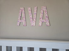 Load image into Gallery viewer, Floral Name Sign, Nursery Wall Wood Letters, Girl Name Sign, Baby Name Sign - RB &amp; Co. Pillows
