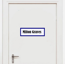 Load image into Gallery viewer, Fabric Door Nameplate Decal for Senior Homes &amp; Assisted Living, Personalized Removable Room Sign, Large Print, Repositionable Door Label, Soft Matte