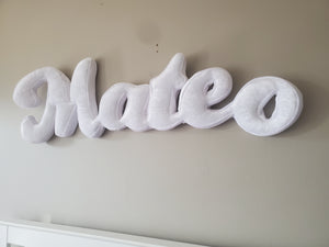 Custom Plush Name Wall Pillow,  Name Sign Letters For Wall, Plush Letters For Nursery Wall, Plush Fabric Name Sign For Wall