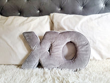 Load image into Gallery viewer, XO Decorative Pillow, Letter Pillow Decor, Unique Throw Pillow, Letter Cushion, Child Gift, Teen Gift,
