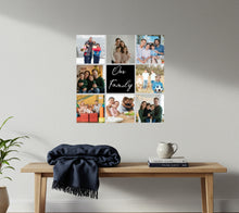 Load image into Gallery viewer, Personalized Family Photo Wall Decals Set of 9 – Custom Fabric Photo Collage Wall Art – Removable Photo Decals for Home, Nursery, Hallway
