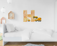 Load image into Gallery viewer, Block Letter Monogram Fabric Decal, Kids Watercolor Initial for Wall