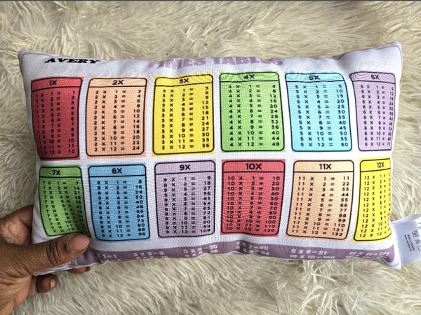 Multiplication Table Pillow, Times Tables Pillow, Classroom decor, Teacher Tool