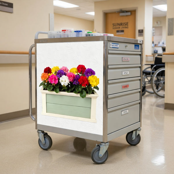 Med Cart Wrap | Reminiscence Therapy Decal for LTC & Senior Memory Care | Custom Sizes