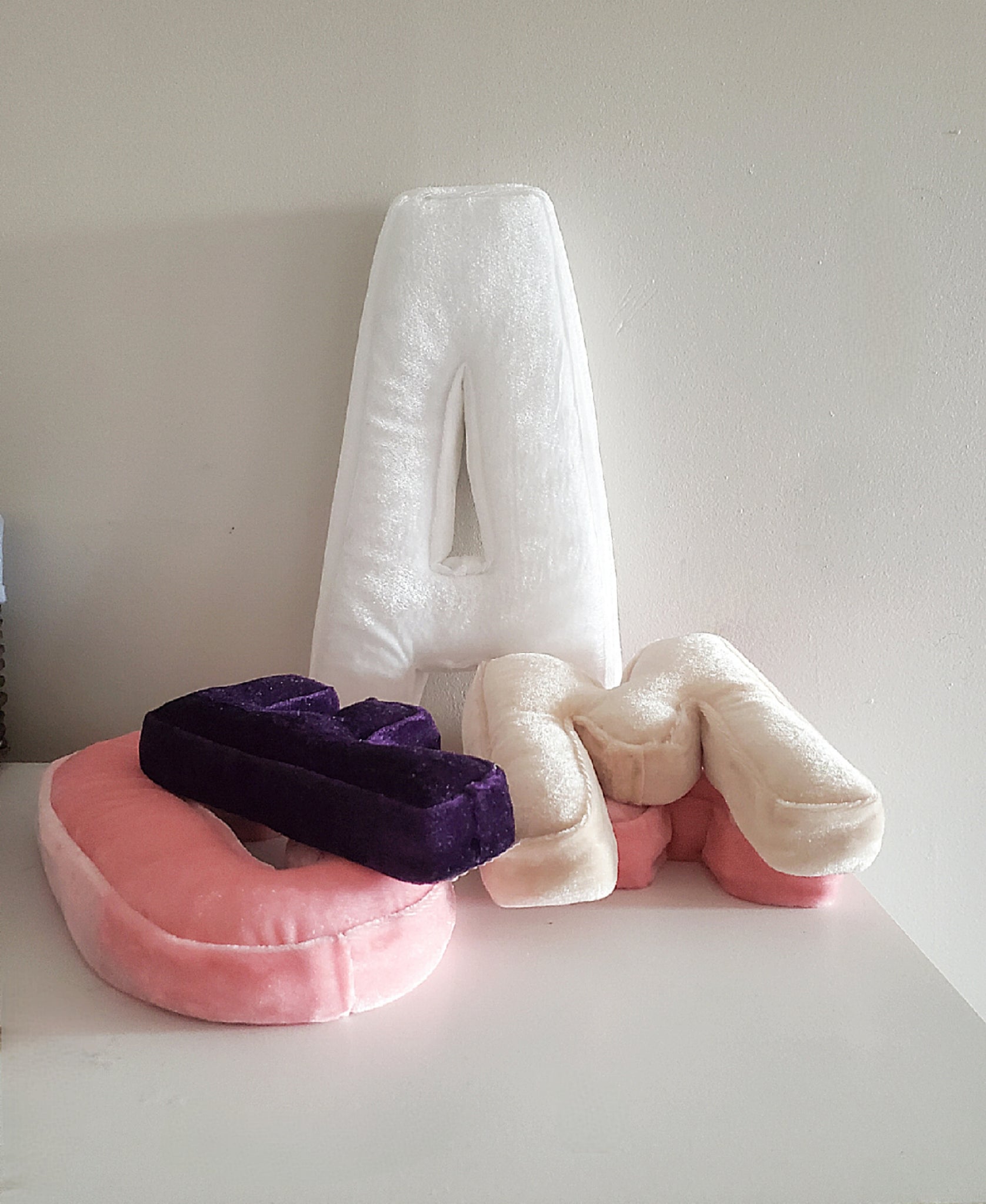 Velvet Letter Pillow, Alphabet Letter 14